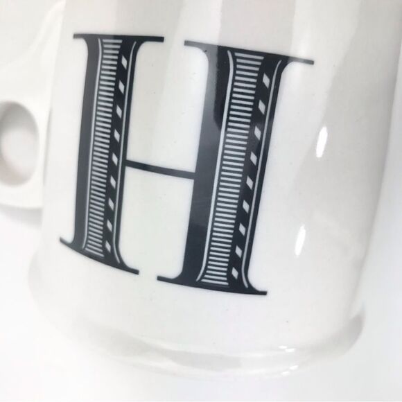 Anthropologie White Monogram Initial H Pedestal Mug - Picture 2 of 13